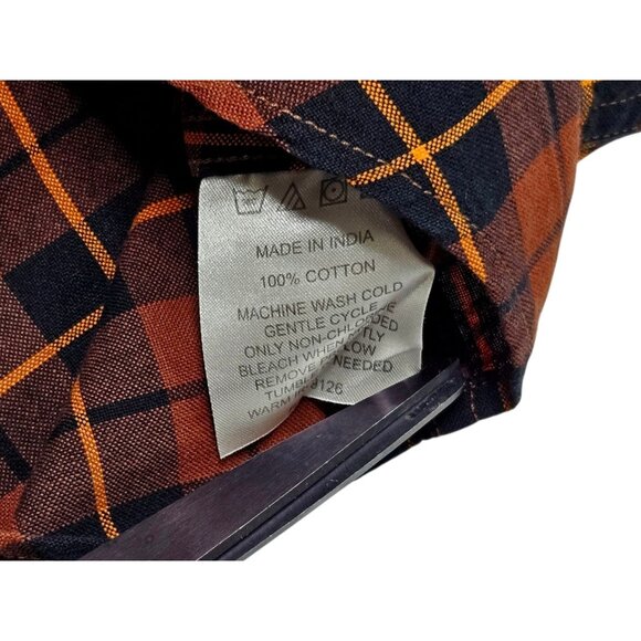 C.C. Filson Brown Plaid Button Up Shirt Long Sleeve Men's Large Cotton - Picture 7 of 9